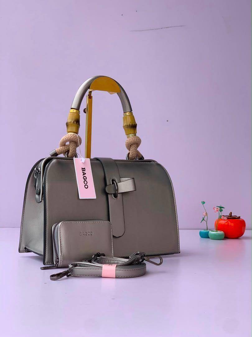 Grey Top-Handle Handbag