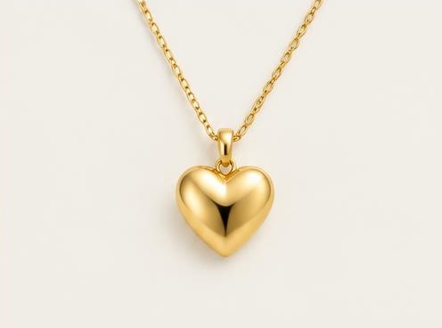 Gold-tone Heart Pendant Necklace