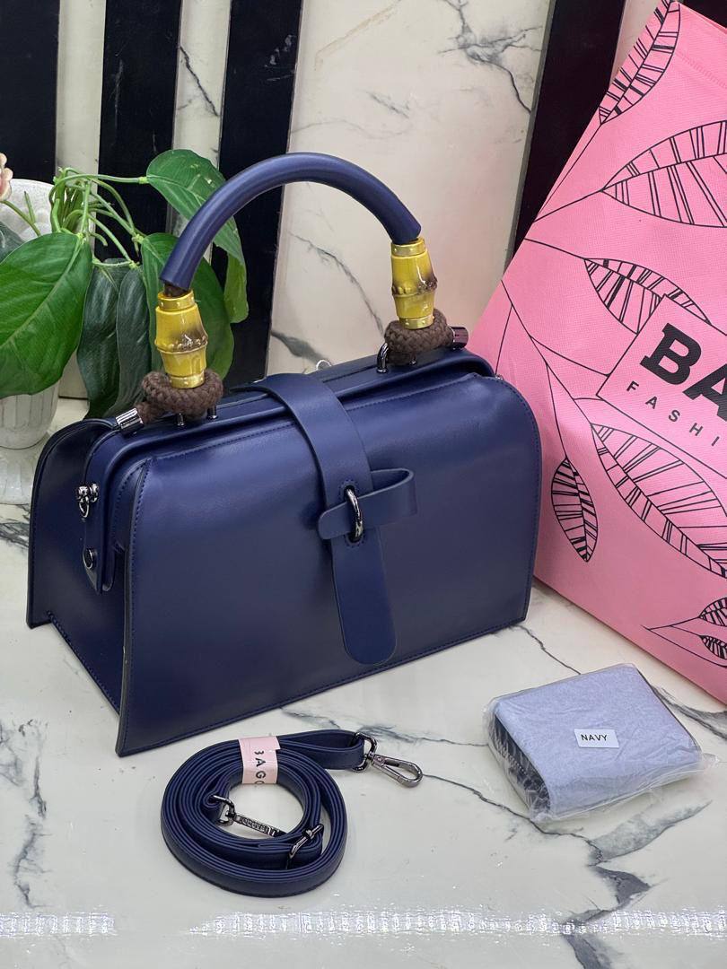 Navy Top-Handle Handbag